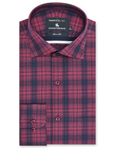 Check Black/Maroon Tailored Smart Fit Shirt FS2872SF-14.5