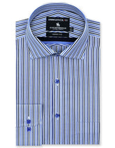 Stripe Royal Blue Tailored Smart Fit Shirt FS2877-1SF-14.5