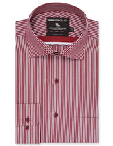Stripe Maroon Classic Fit Shirt FS2879-1RF-14.5