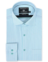 Stripe D Cyan Tailored Smart Fit Shirt FS2909-1SF-14.5