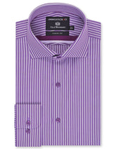 Stripe L Purple Tailored Smart Fit Shirt FS2944-1SF-14.5