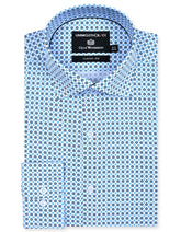 Printed Navy Classic Fit Shirt FS643-1RF-14.5