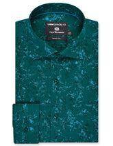 Printed Green Classic Fit Shirt FS755-1RF-14.5