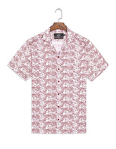 Printed Red Tailored Smart Fit Shirt FS759-1SH-15