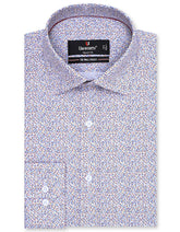 Printed Royal Blue Tailored Smart Fit Shirt FS807SF-14.5