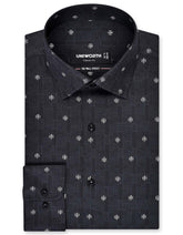 Printed D Grey Classic Fit Shirt FS847RF-14.5