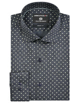 Printed D Grey Tailored Smart Fit Shirt FS849-1SF-14.5