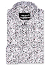 Printed Orange Tailored Smart Fit Shirt FS860-2SF-14.5