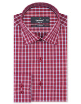 Check Navy/Maroon Tailored Smart Fit Shirt FS972SF-14.5