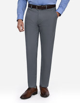 Grey Plain Smart Fit Cotton Trouser