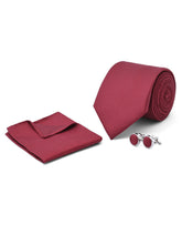 Red Geometric Cufflink Tie Set
