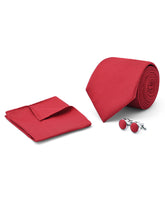 Red Geometric Cufflink Tie Set