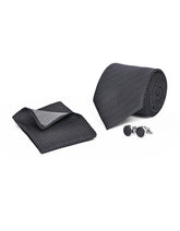 Black Geometric Cufflink Tie Set