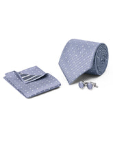 Grey Dotted Cufflink Tie Set