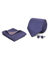 Navy Self Cufflink Tie Set