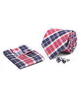 Red Check Cufflink Tie Set