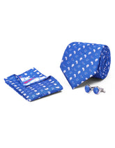 Blue Paisley Cufflink Tie Set