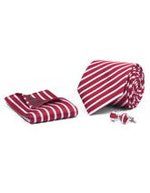 Red Stripe Cufflink Tie Set