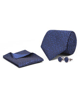 Navy Self Cufflink Tie Set