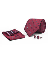 Red Paisley Cufflink Tie Set