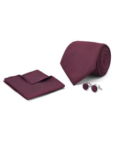 Maroon Stripe Cufflink Tie Set