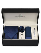 Navy Textured Men Accessories Box