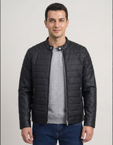 Black Plain Biker Jacket