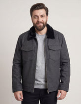 Heather Grey Plain Aviator Jacket