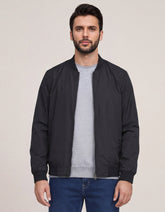 Black Plain Bomber Jacket