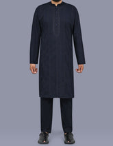 Navy Plain Kurta Pajama KP2600-XS