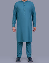 L Teal Texture Kurta Pajama KP2607-XS