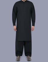 Black Plain Kameez Shalwar KS2404-5S-XS