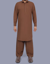 D Brown Texture Kameez Shalwar KS2550S-XS