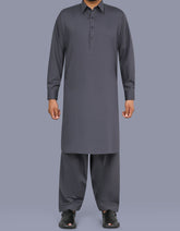 Grey Plain Kameez Shalwar KS26121R-XS