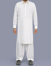 Off White Plain Kameez Shalwar KS26122R-XS