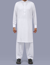 White Self Kameez Shalwar KS26135R-XS