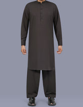 Olive Stripe Kameez Shalwar KS26137S-XS