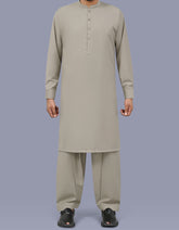 L Brown Plain Kameez Shalwar KS26139S-XS