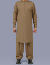 D Brown Plain Kameez Shalwar KS26140S-XS