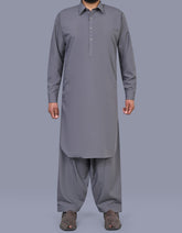 L Grey Plain Kameez Shalwar KS2618R-XS