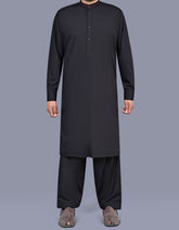 Black Plain Kameez Shalwar KS2621S-XS