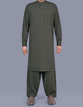 D Green Plain Kameez Shalwar KS2622R-XS