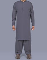 Grey Plain Kameez Shalwar KS2626R-XS