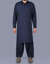 Navy Plain Kameez Shalwar KS2637S-XS