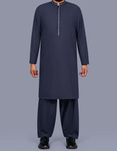 Navy Plain Kameez Shalwar KS2674S-XS