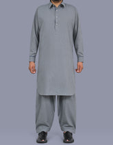Grey Texture Kameez Shalwar KS2675R-XS