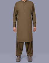 L Olive Plain Kameez Shalwar KS2694S-XS
