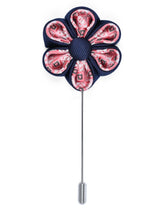 Navy Floral Coat Lapel Pin