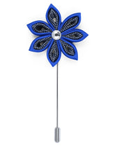 Blue Floral Coat Lapel Pin