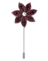 Rust Floral Coat Lapel Pin